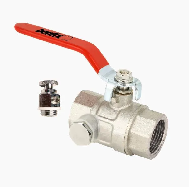 Messing kogelkraan met aftapkraan 1 1/4'' binnendraad | PN30