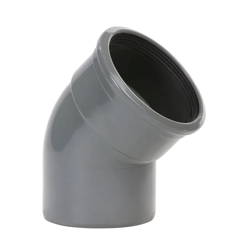 PVC bocht 45 graden 200 mm SN4 (manchet/spie)