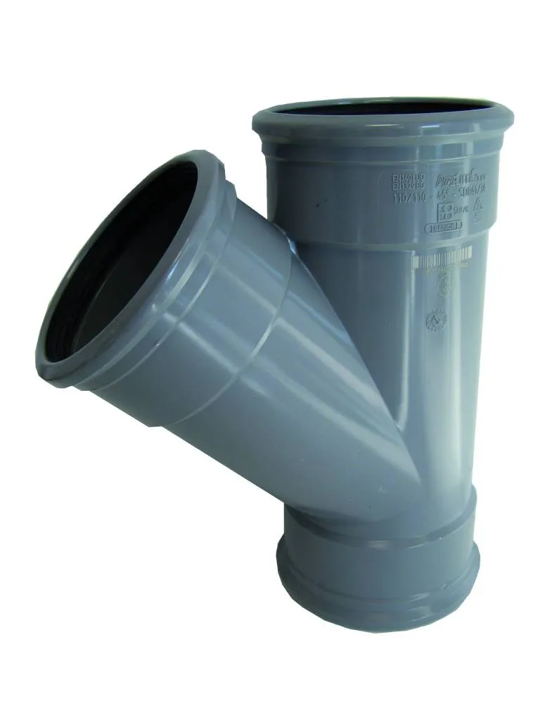 PVC T-stuk 45 graden 125 mm SN8 (3 x manchet)