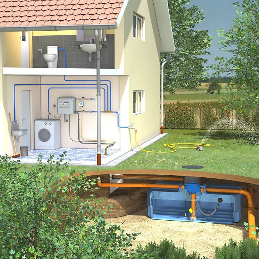 Regenwater hergebruiksysteem woning - 3000 liter 