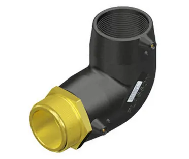 Plasson Elektrolas knie 50 mm x 1 1/2" - 90 graden messing bu.dr.