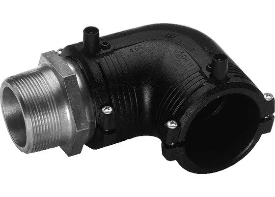 GF ELGEF elektrolas overgangsknie 63 mm x 1 1/2" - 90 graden staal bu.dr.