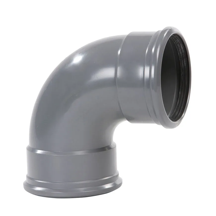 PVC bocht 88 graden 125 mm SN8 (2 x manchet)