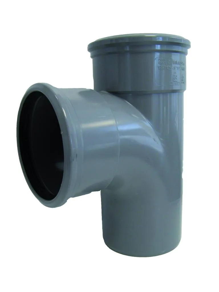 PVC T-stuk 88 graden 125 mm SN4 (2 x manchet/ 1 x spie)
