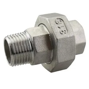 RVS koppeling driedelig 1" bi.dr. x. bu.dr.