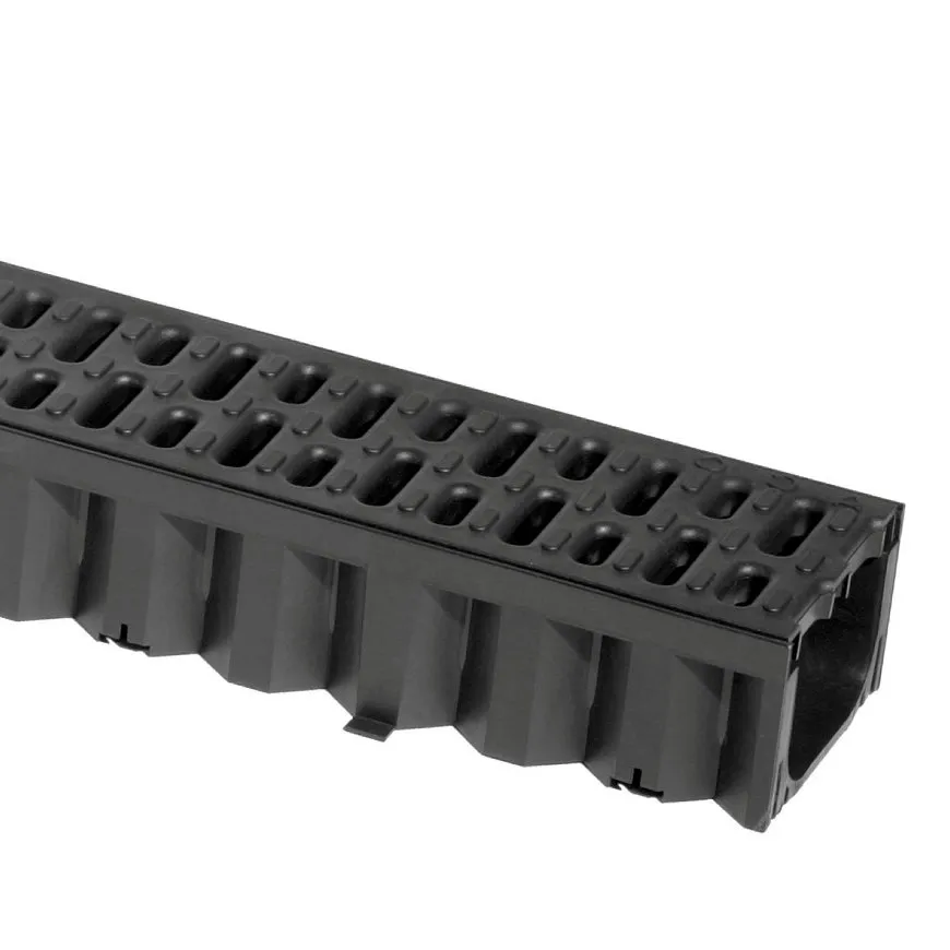 ACO Hexaline 2.0 lijngoot zwart incl. kunststof rooster | 100 x 12,9 x 8,2 cm