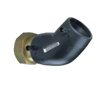 Plasson Elektrolas overgangsknie 32 mm x 1" - 45 graden messing bi.dr. met losse wartel