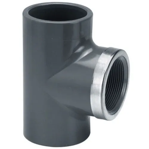 VDL PVC T-stuk 90 graden 32 mm x 1'' bi.dr. PN16 met RVS ring