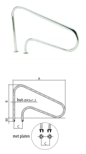 AstralPool Handgrepen RVS - ankerbevestiging