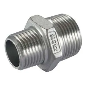 RVS verloopnippel 2" x 1 1/4" Bu.dr.