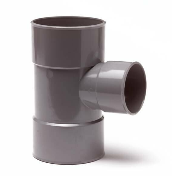 PVC verloop T-stuk 88 graden 110 x 75 mm (mof/mof - lijm)