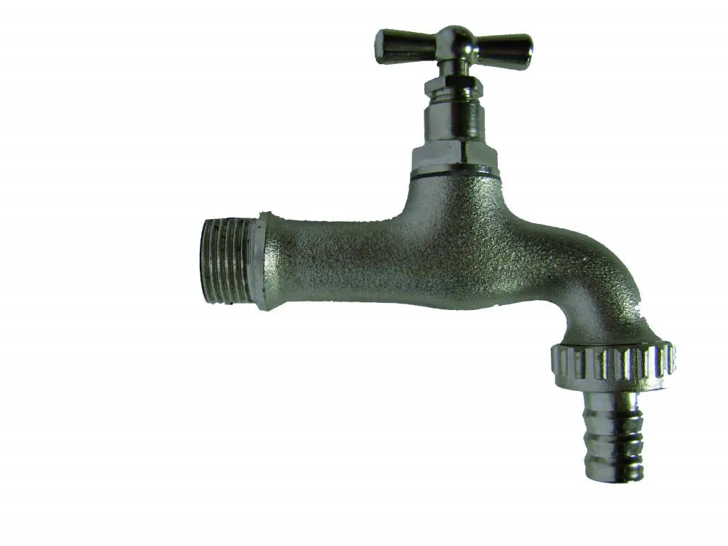 Messing tapkraan 1/2'' met wartel (chroom)