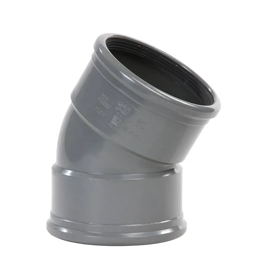 PVC bocht 30 graden 160 mm SN4 (2 x manchet)