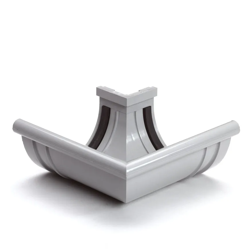 PVC mastgoot buitenhoekstuk 90° 170 mm, Grijs, Nicoll