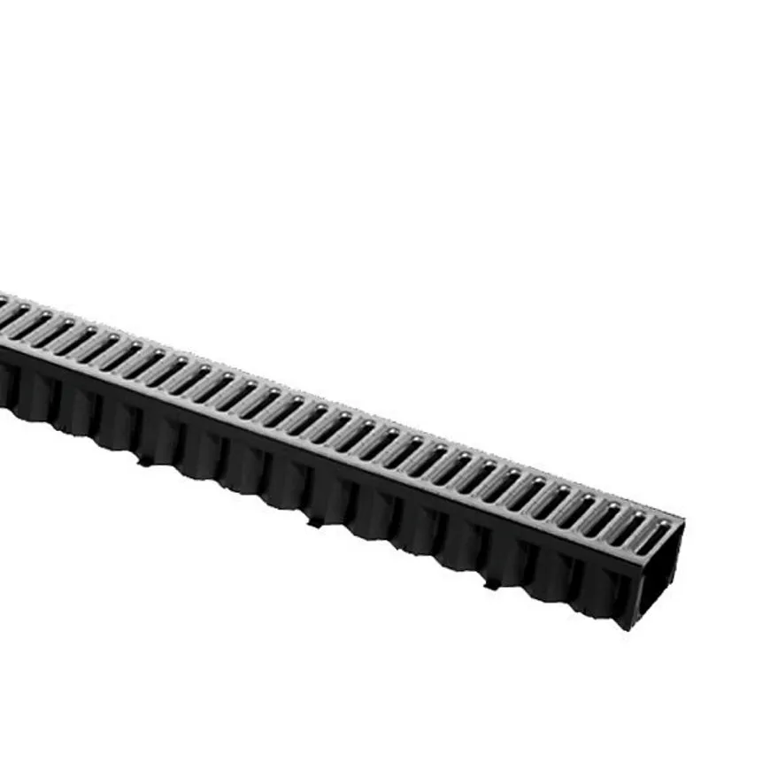 ACO Hexaline 2.0 lijngoot zwart incl. verzinkt stalen rooster | 100 x 12,9 x 8,2 cm