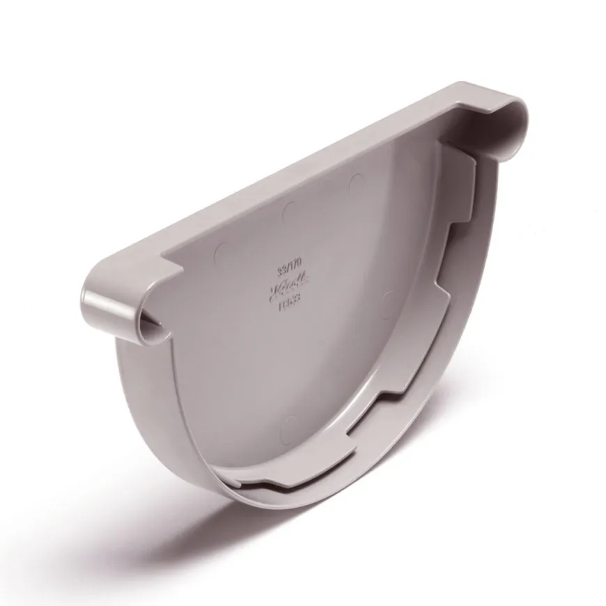 PVC mastgoot eindstuk voor goot 115 mm, Grijs, Nicoll