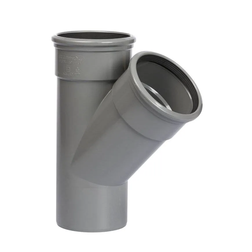 PVC T-stuk 45 graden 125 mm SN8 (2 x manchet/ 1 x spie)