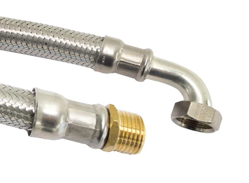 RVS flexibele aansluitslang 3/4"  bu. dr. / 3/4" wartel L= 40 cm.