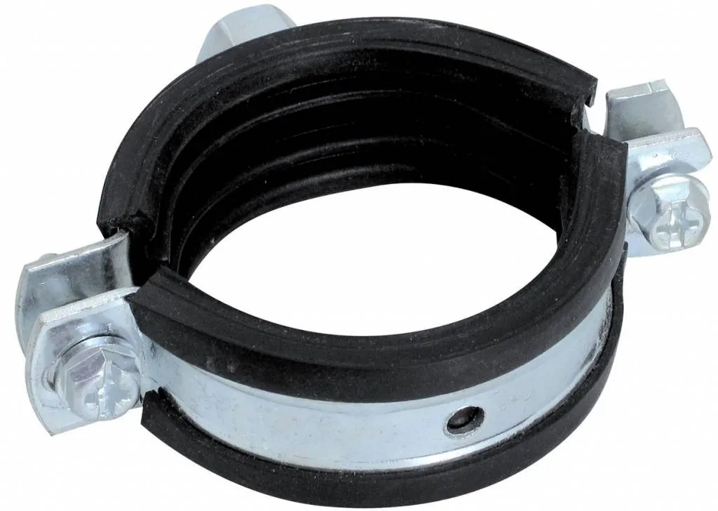 PVC HWA schroefbeugel met rubber M10 - 50 - 55 mm