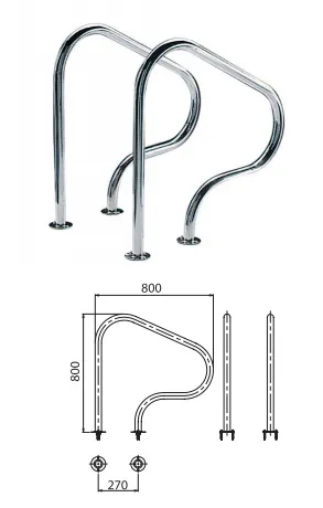 AstralPool RVS handgrepen 800 x 800 - ankerbevestiging