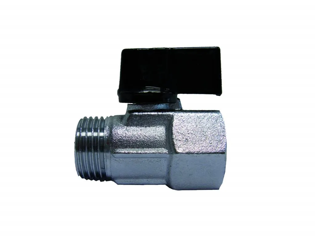 Mini kogelkraan messing 3/8'' binnen x buitendraad