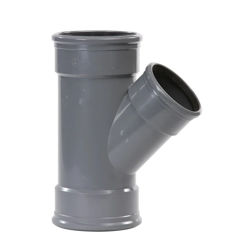 PVC verloop T-stuk 45 graden 160 x 125 mm SN4 (3 x manchet)