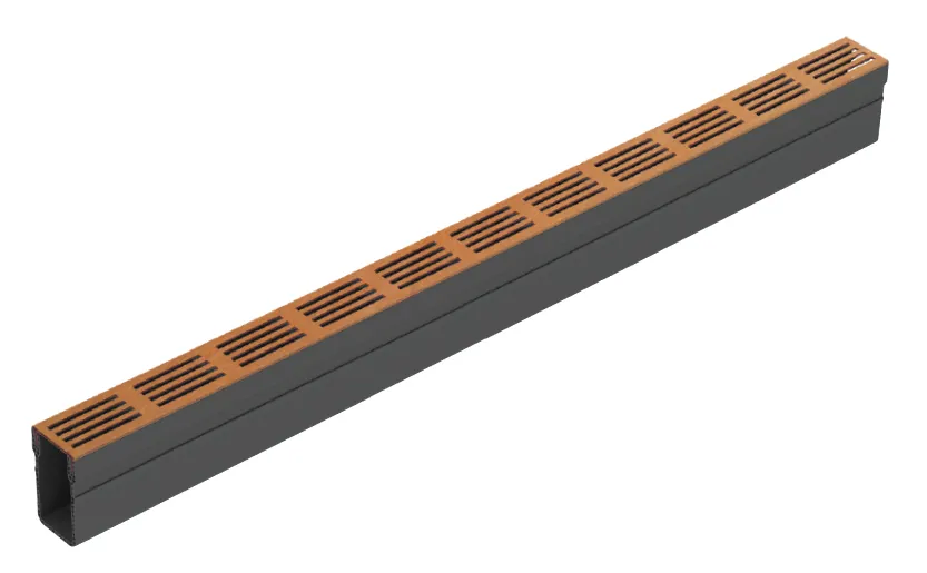 ACO slimline lijngoot corten | 100 x 6 x 10 cm