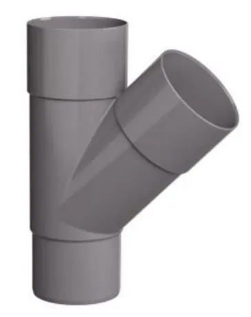 PVC HWA T-stuk 45 graden 70 mm (2x mof/verjongd spie)