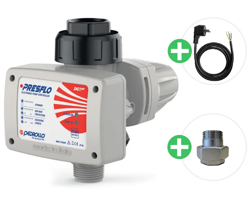 Pedrollo Presflo PF1215 - 2 pk / 1,5 kW | kabel & koppeling