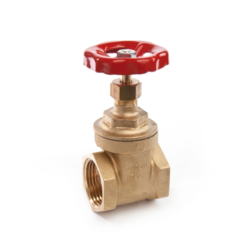 Schuifafsluiter messing 1" - 2 x binnendraad | PN16 stalen wiel