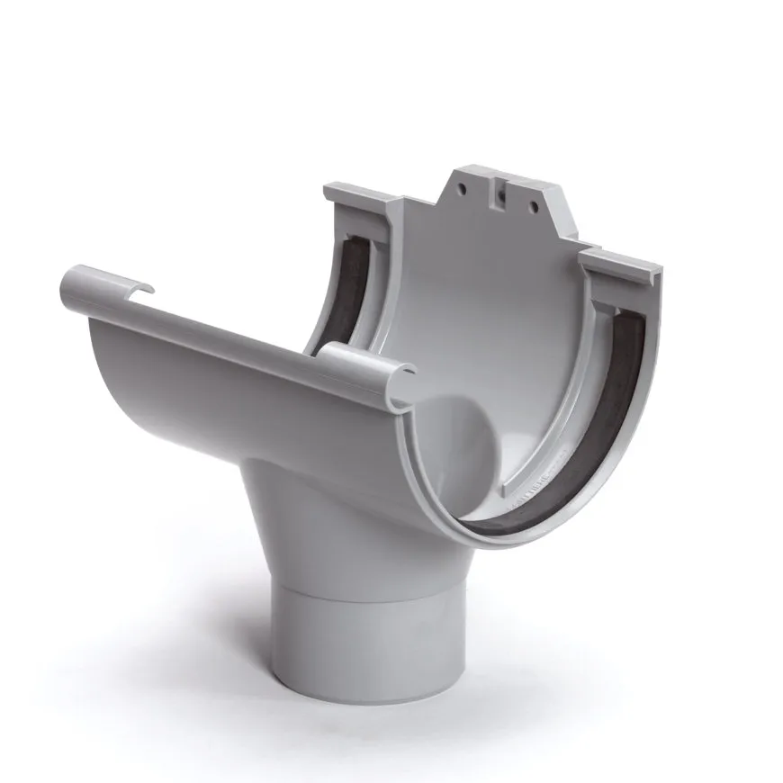 PVC mastgoot gootuitloop 170 mm x 100 mm, Grijs, Nicoll
