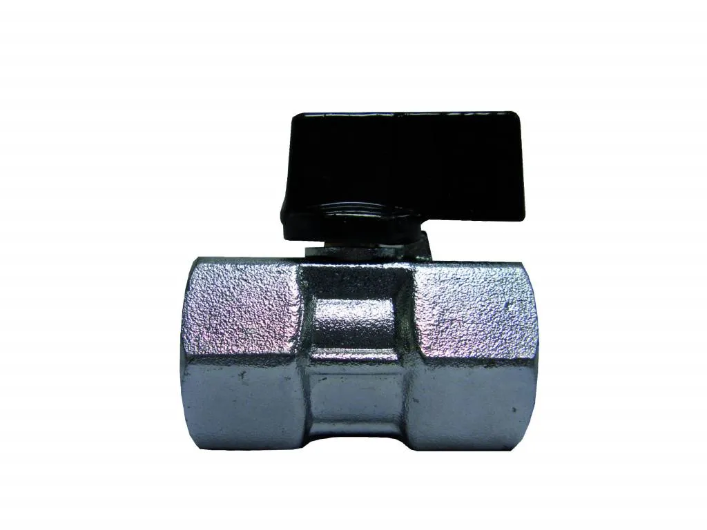 Mini kogelkraan messing 3/8'' 2 x binnendraad