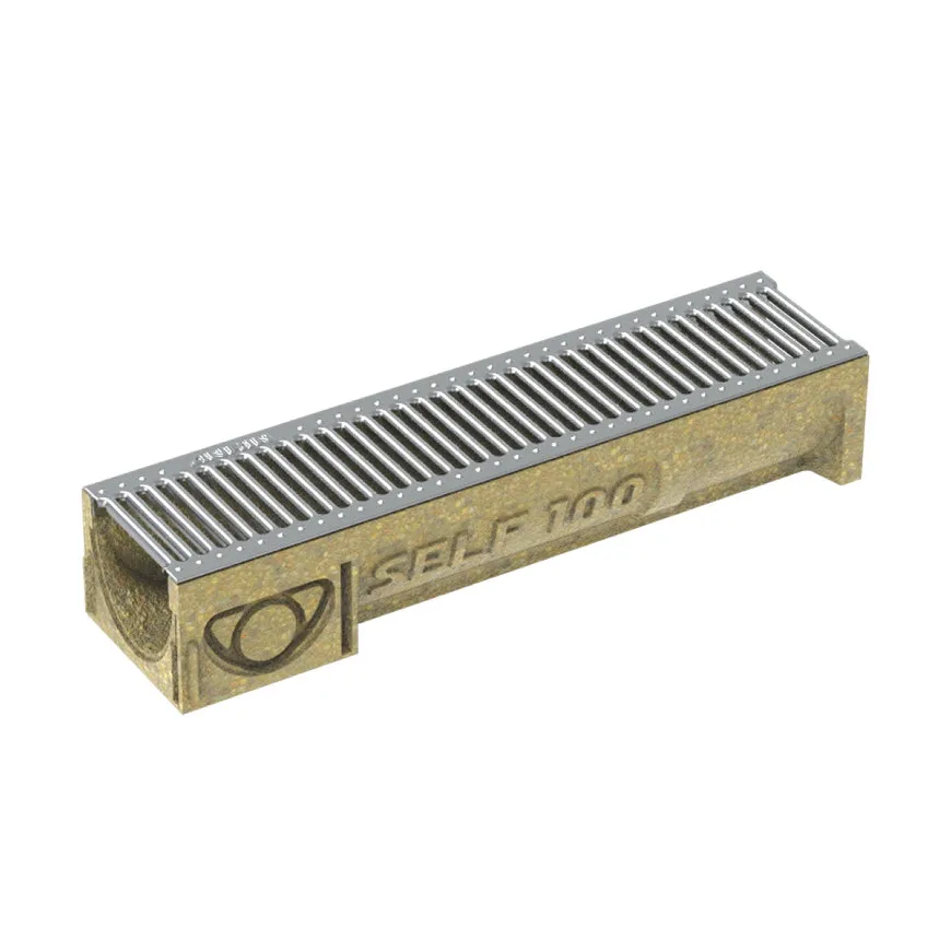 Anrin Self-100 Smart lijngoot met RVS sleufrooster | 50 x 12,2 x 9,6 cm