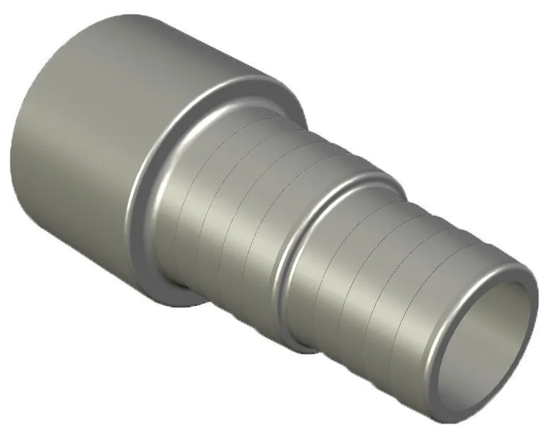 PVC zwembadkoppeling 50 mm met slangtule 32/38 mm