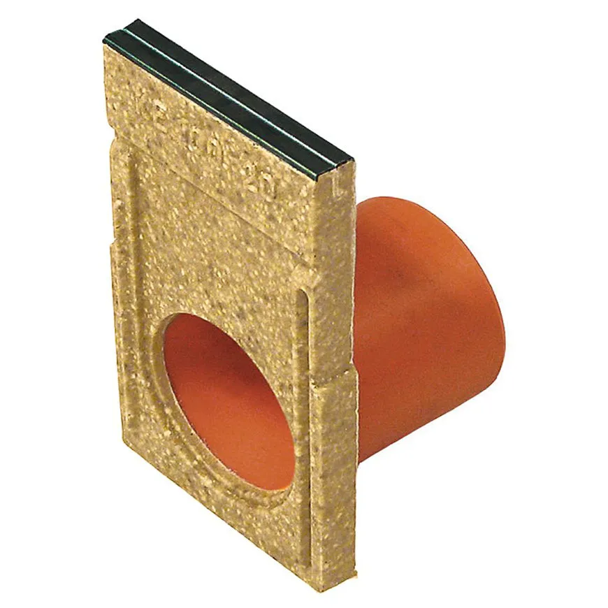 Anrin polymeerbeton eindstuk met zwarte rand incl. uitloop voor KE-100 lijngoot H = 15 cm
