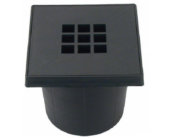 Emmerput 200 x 200 mm - kunststof rooster - onderaansluiting 75 mm